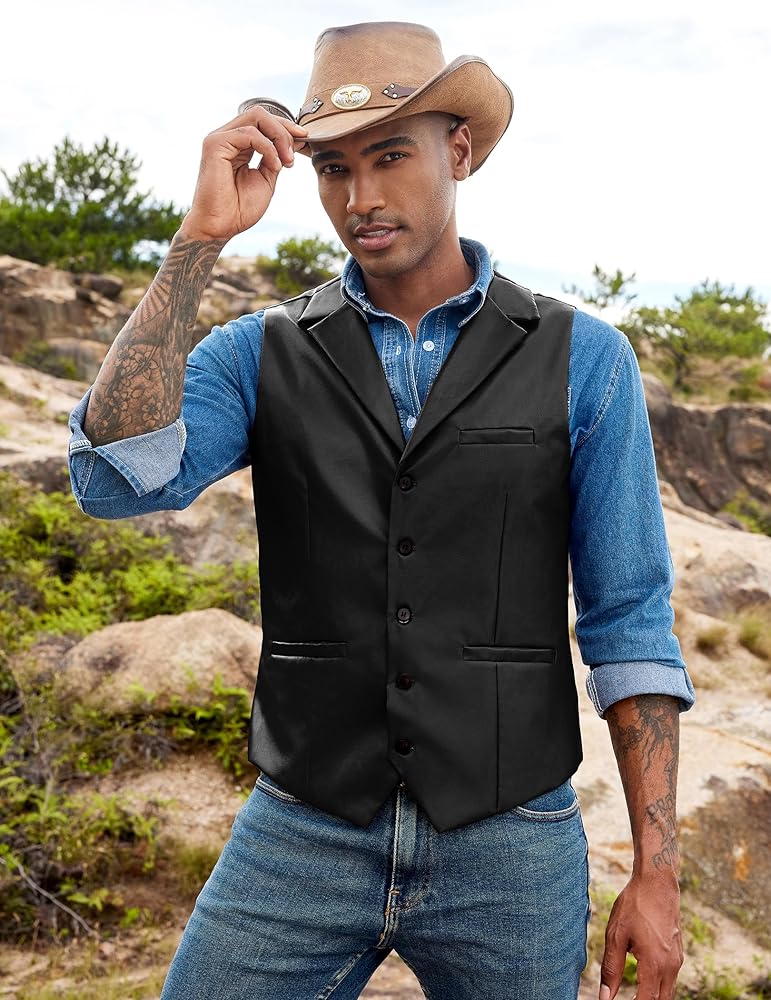 Men’s leather vests in premium biker and motorcycle styles