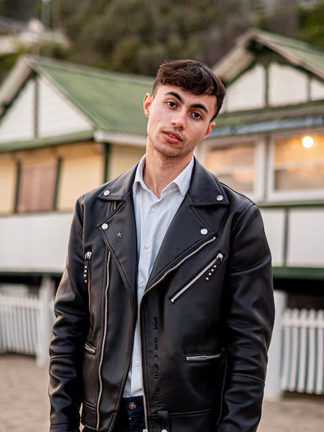 Men’s leather jackets in premium genuine leather with classic biker, bomber and racer styles for smart everyday outerwear.