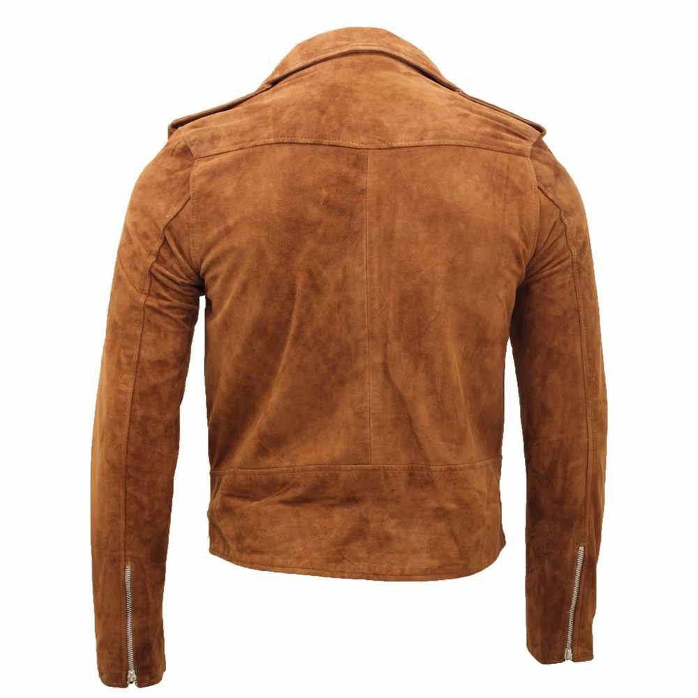 Men Native American Suede Leather Motorcycle Fashion Jacket - AMSEL LEATHERS