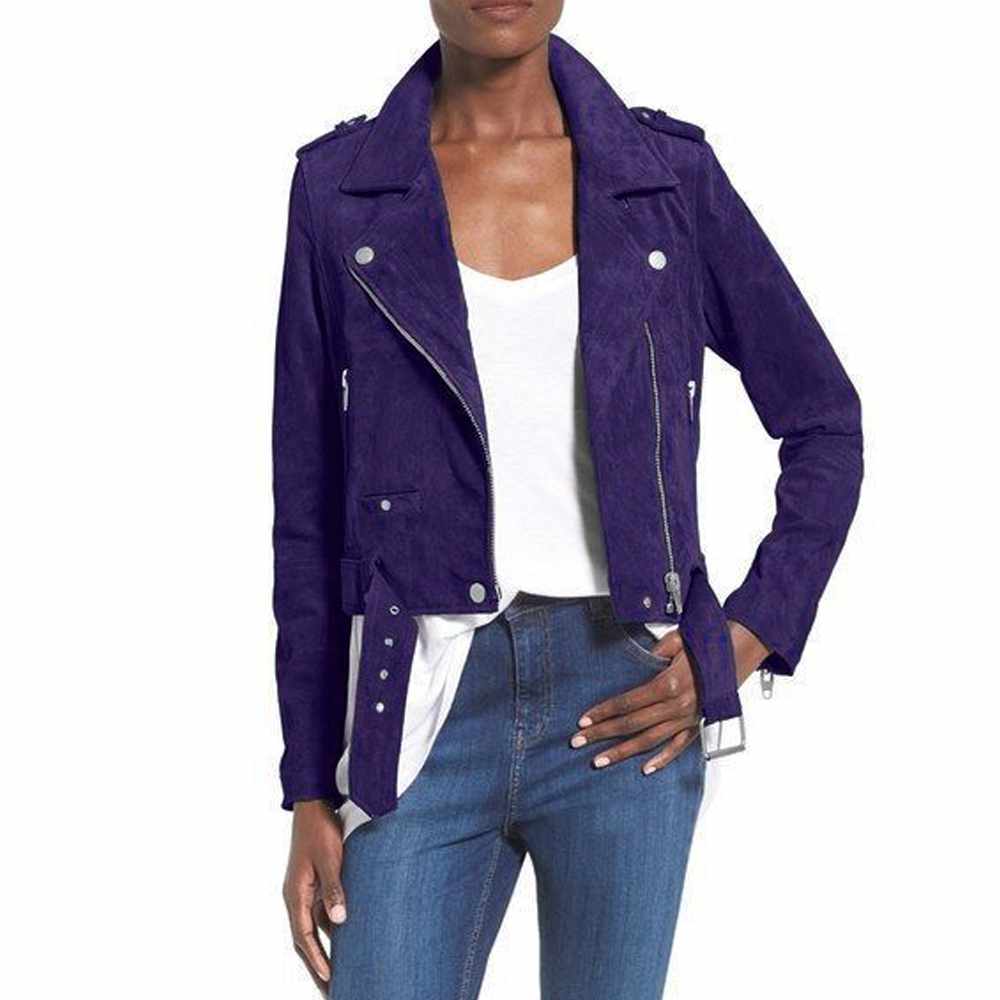 Nubuck Leather Women Slim Fit Biker Jackets - AMSEL LEATHERS