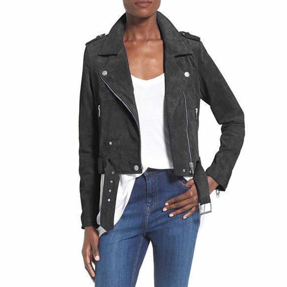 Nubuck Leather Women Slim Fit Biker Jackets - AMSEL LEATHERS