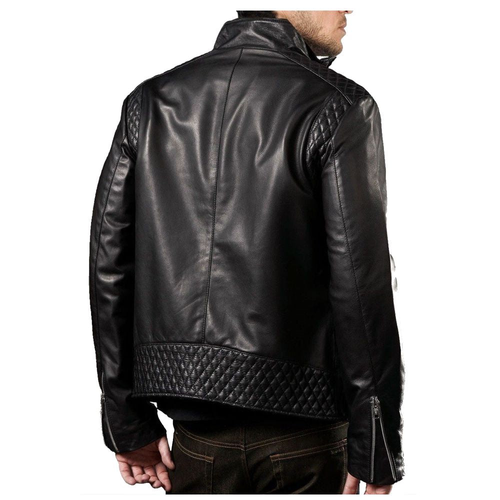 Quilted Designer Biker jacket - AMSEL LEATHERS