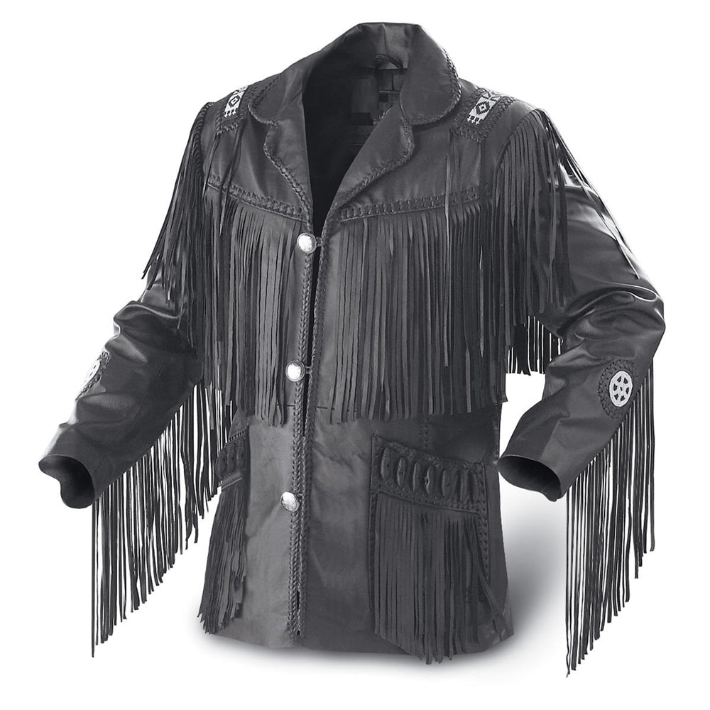 Men Western Cowboy Genuine Leather Jacket - AMSEL LEATHERS