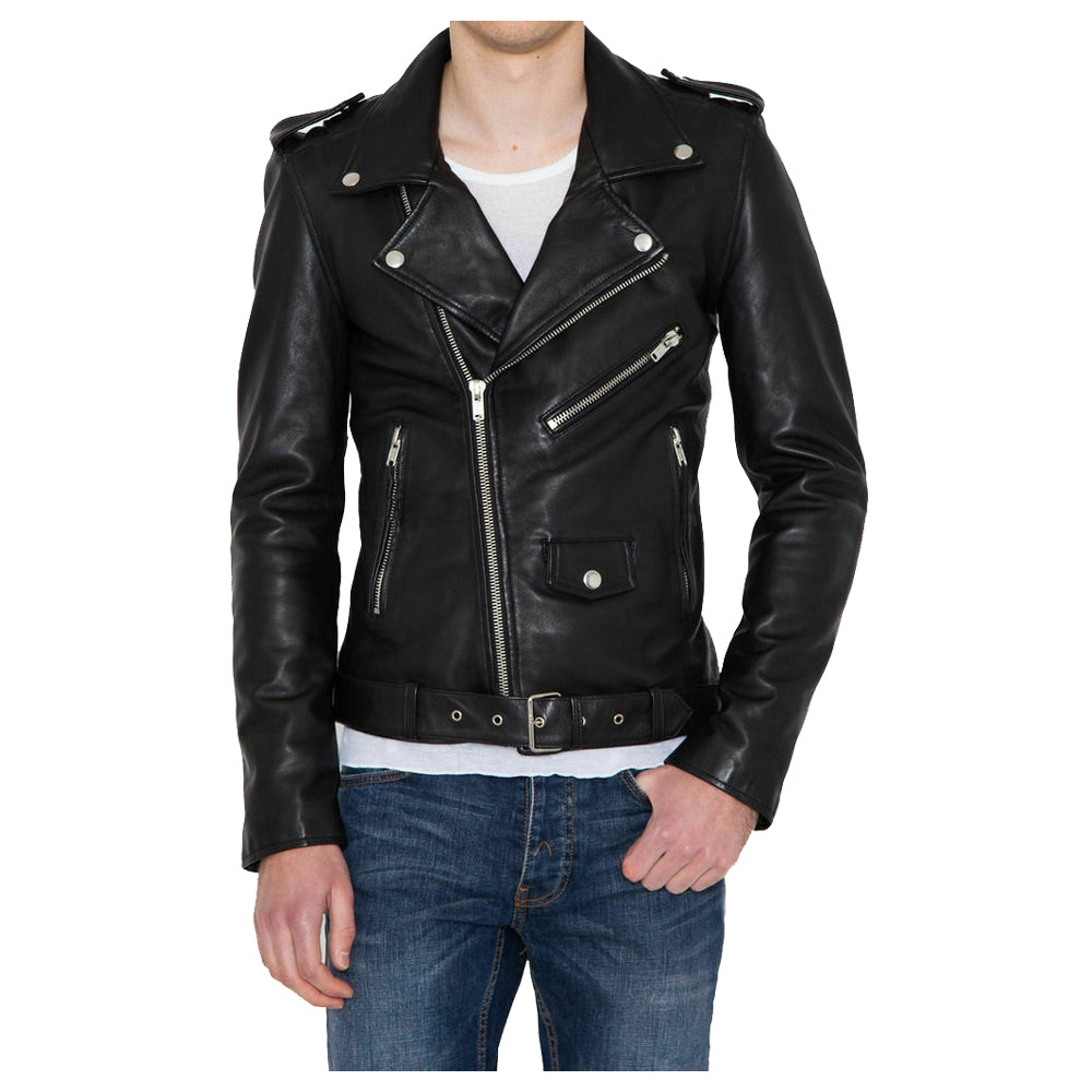 Mens Biker Fashion Leather Jacket - AMSEL LEATHERS