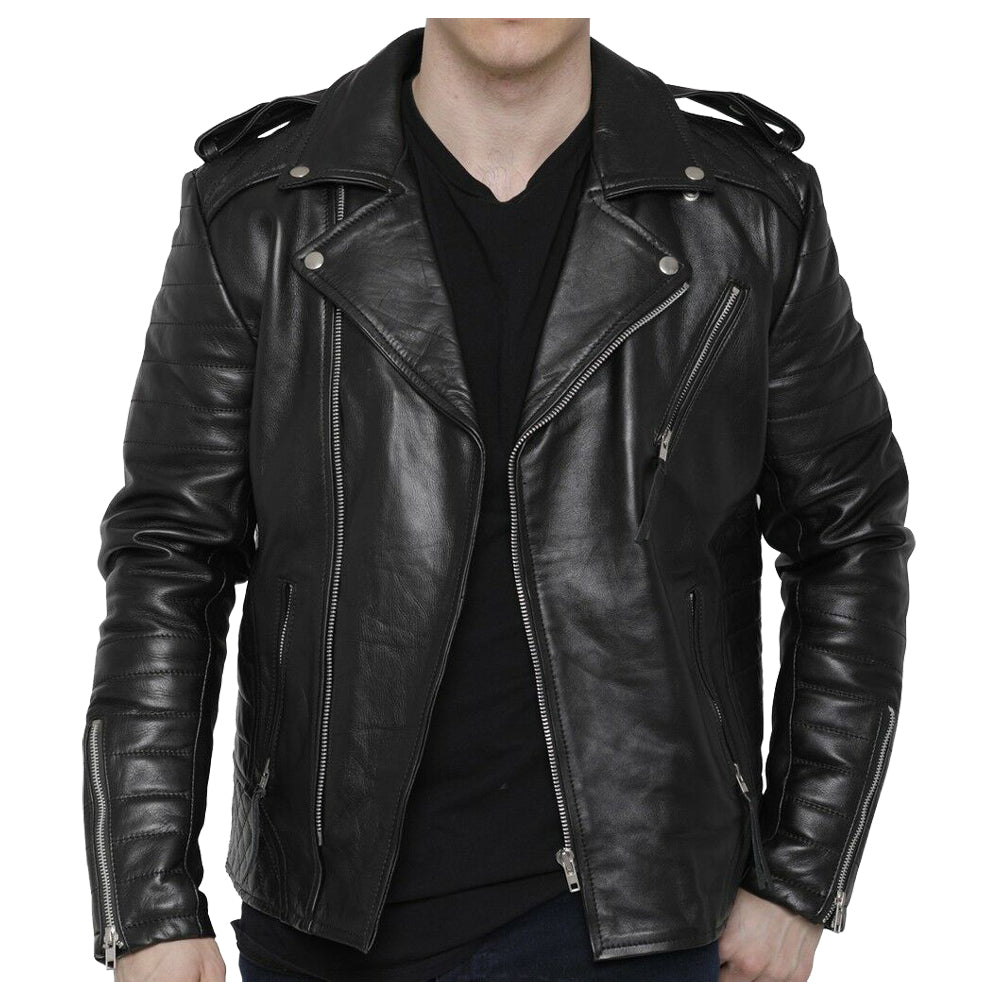 Men Motorcycle Fashion Leather Jacket - AMSEL LEATHERS