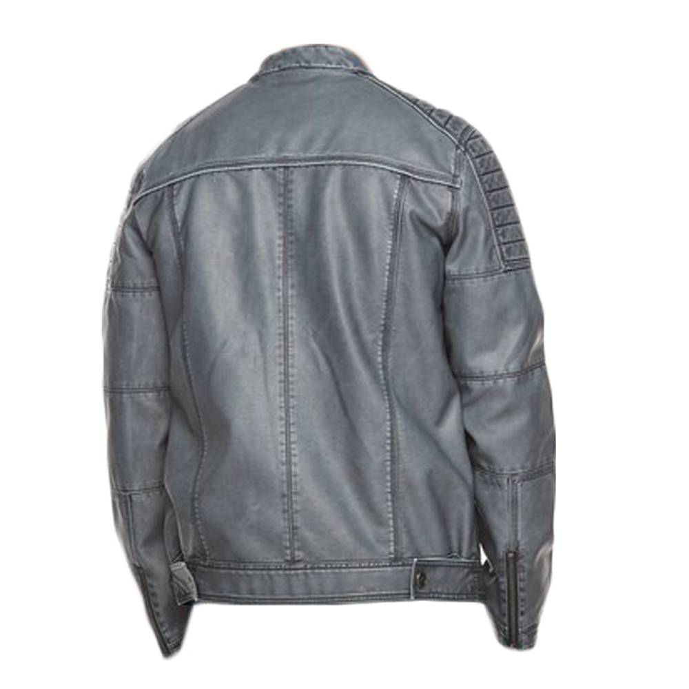 Men Smokey Grey Wax Fashion Leather Jacket - AMSEL LEATHERS