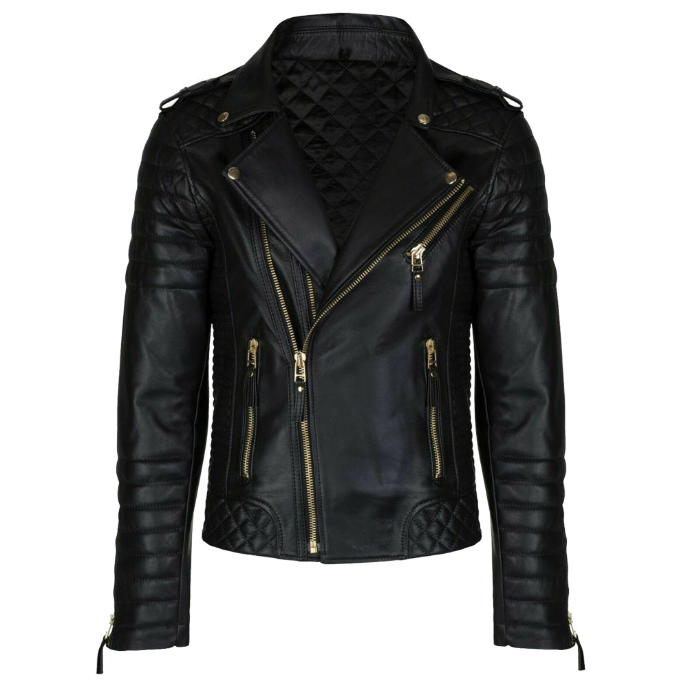 Men Black Fashion Leather Jacket - AMSEL LEATHERS