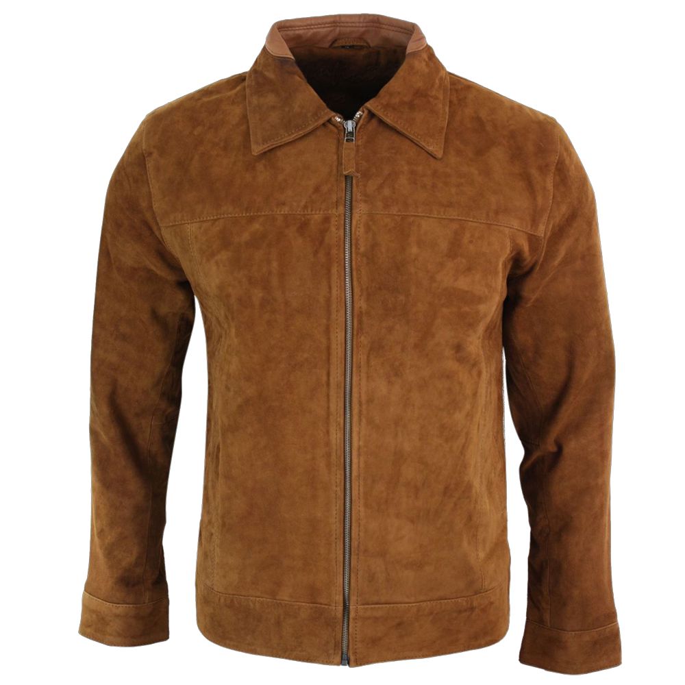 Men Suede Leather Brown Biker Jacket - AMSEL LEATHERS