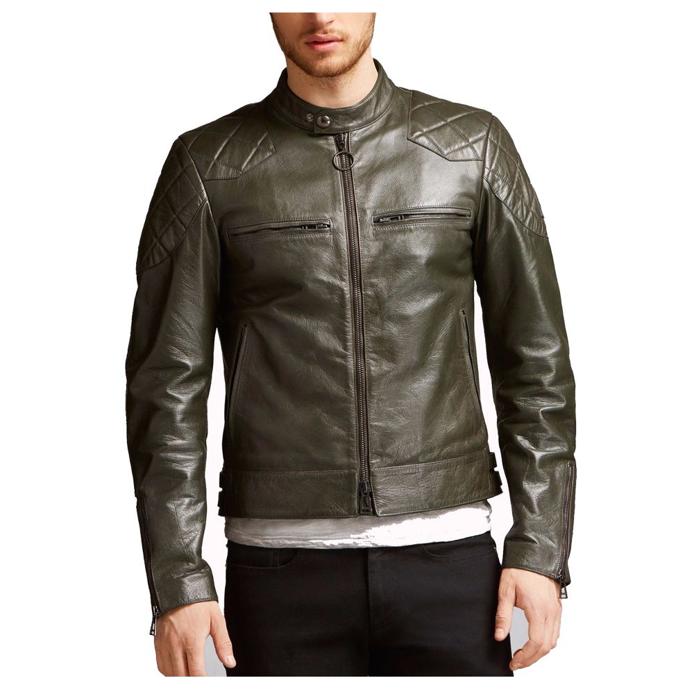 Men Vintage Waxed Biker Fashion Leather Jacket - AMSEL LEATHERS