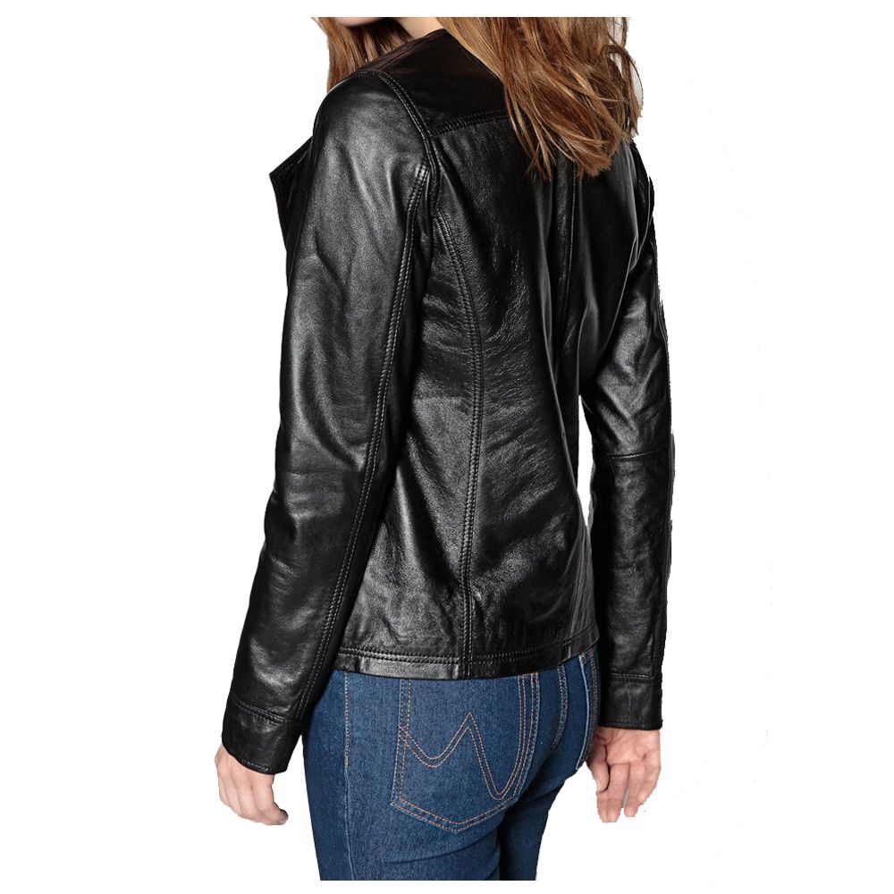 WOMEN SOFT GENUINE LEATHER MOTORCYCLE LEATHER JACKET - AMSEL LEATHERS