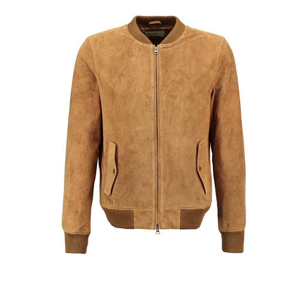 Suede Leather Bomber Jacket - AMSEL LEATHERS