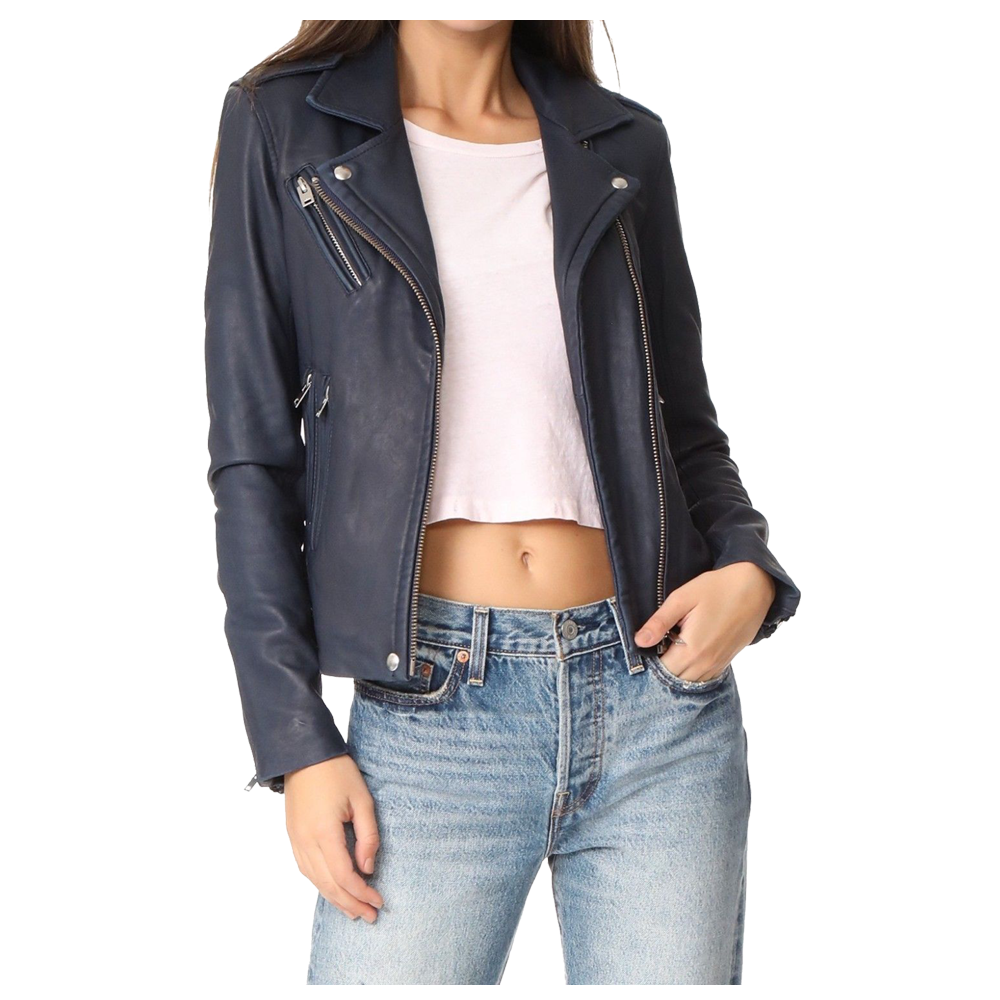 Women Motorcycle Lambskin Leather Jacket - AMSEL LEATHERS