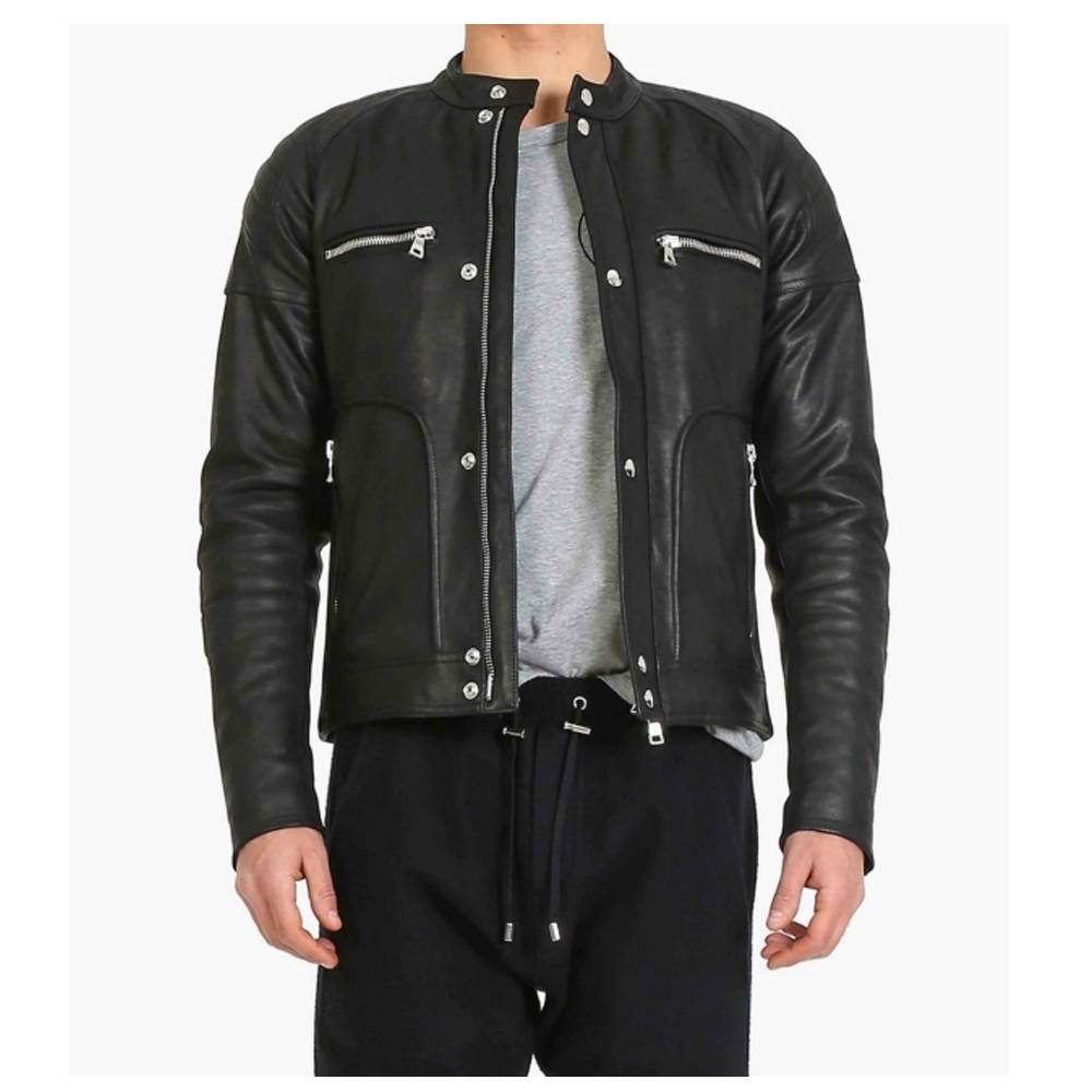 Men Black Elegant Fashion Leather Jacket - AMSEL LEATHERS