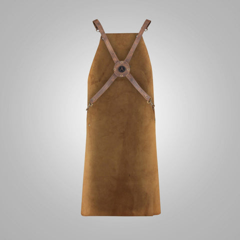 Men’s Brown Handmade Sheepskin Leather Apron