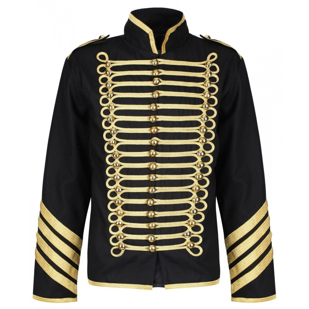 Military Drummer Silver Gold Jacket Men Gothic Army Band Jacket - AMSEL LEATHERS