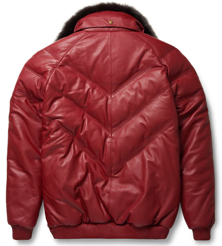 • wine red leather jacket zipper detail
