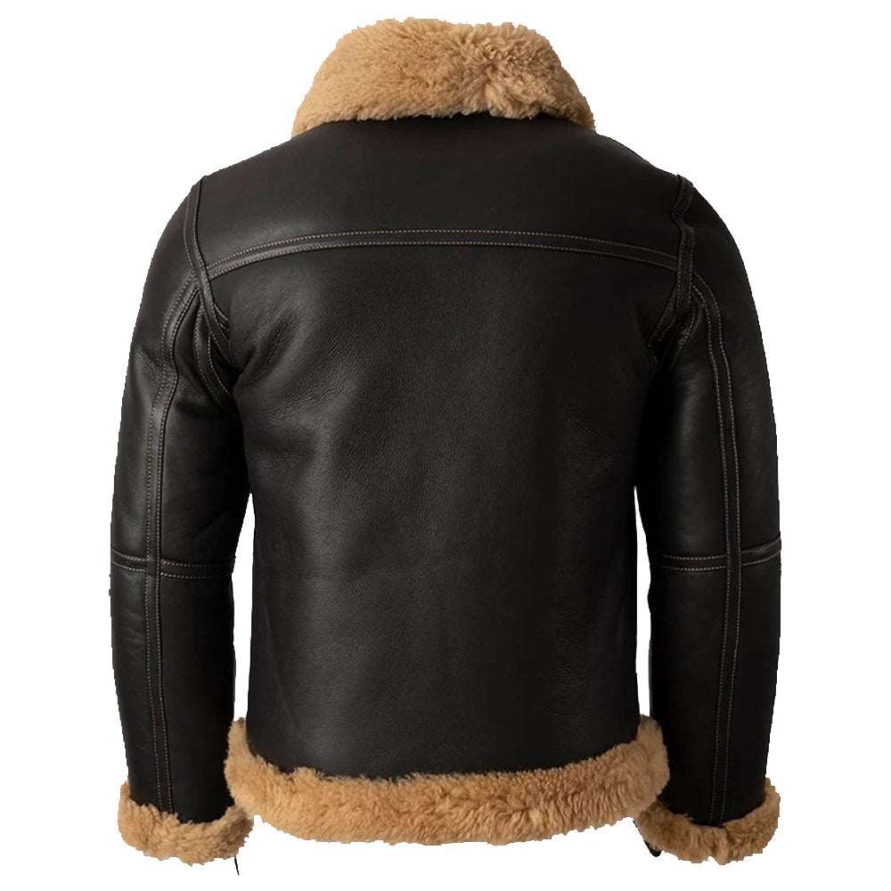 B3 Bomber Shearling Fur Jacket - 1940s Battle - AMSEL LEATHERS