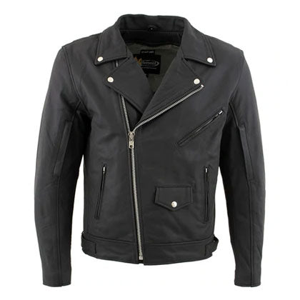 Men’s Matte Black Buffalo Leather Moto Jacket