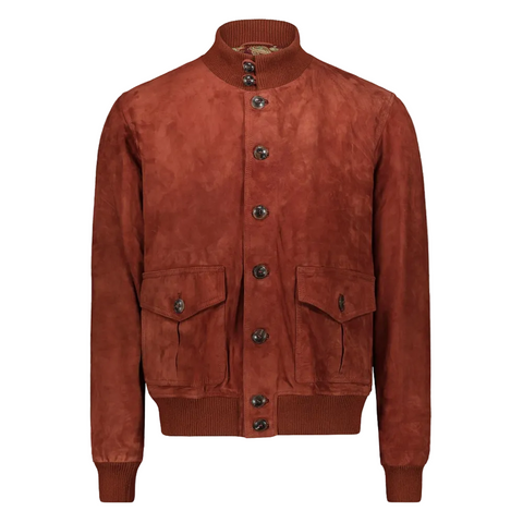 • brown raf sheepskin aviator jacket mens front view
