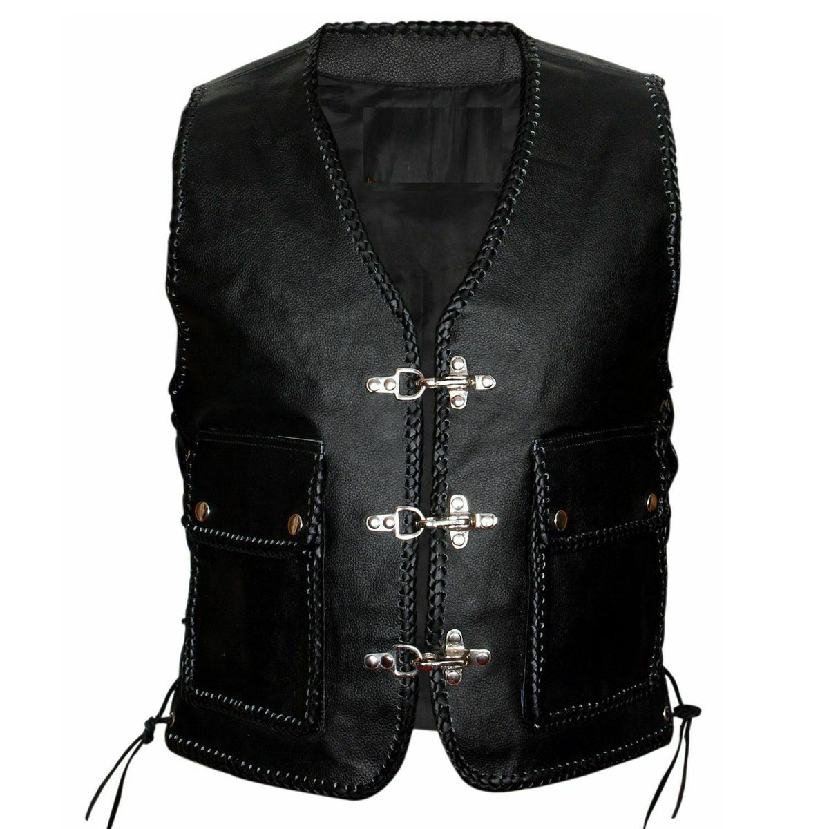 Native American Motorcycle Leather Vest - AMSEL LEATHERS