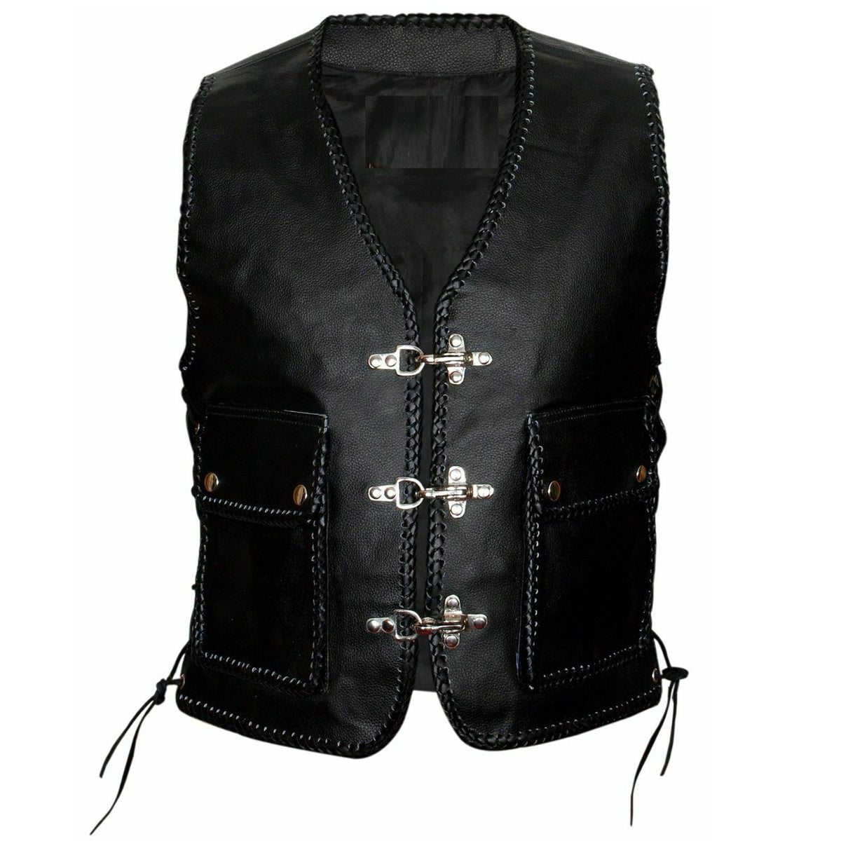 Native American Motorcycle Leather Vest - AMSEL LEATHERS