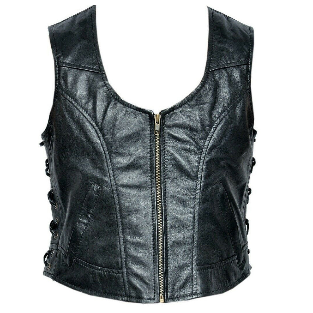 Men Motorcycle Leather Vest - AMSEL LEATHERS