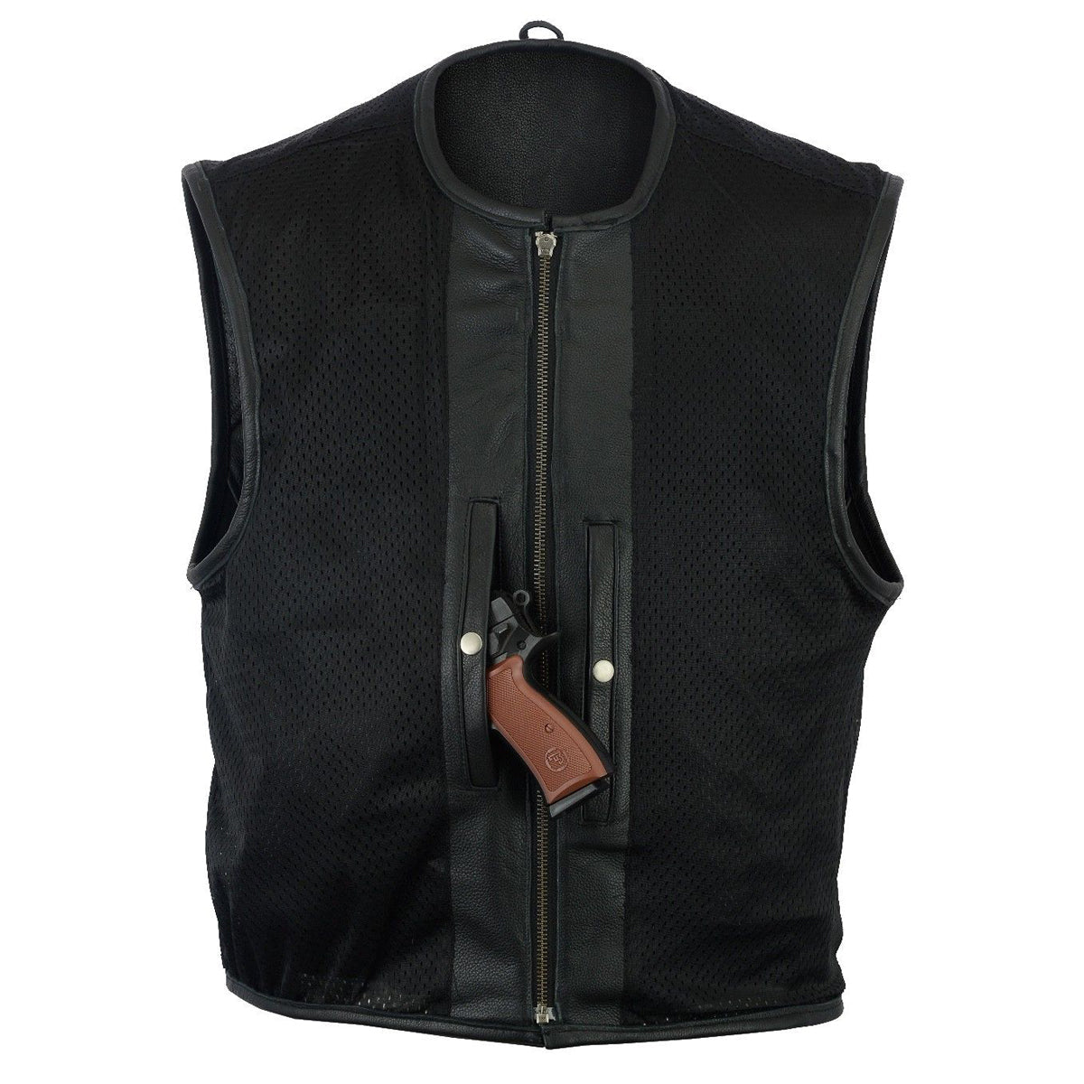 Men Motorcycle Cowhide Club Leather Vest - AMSEL LEATHERS