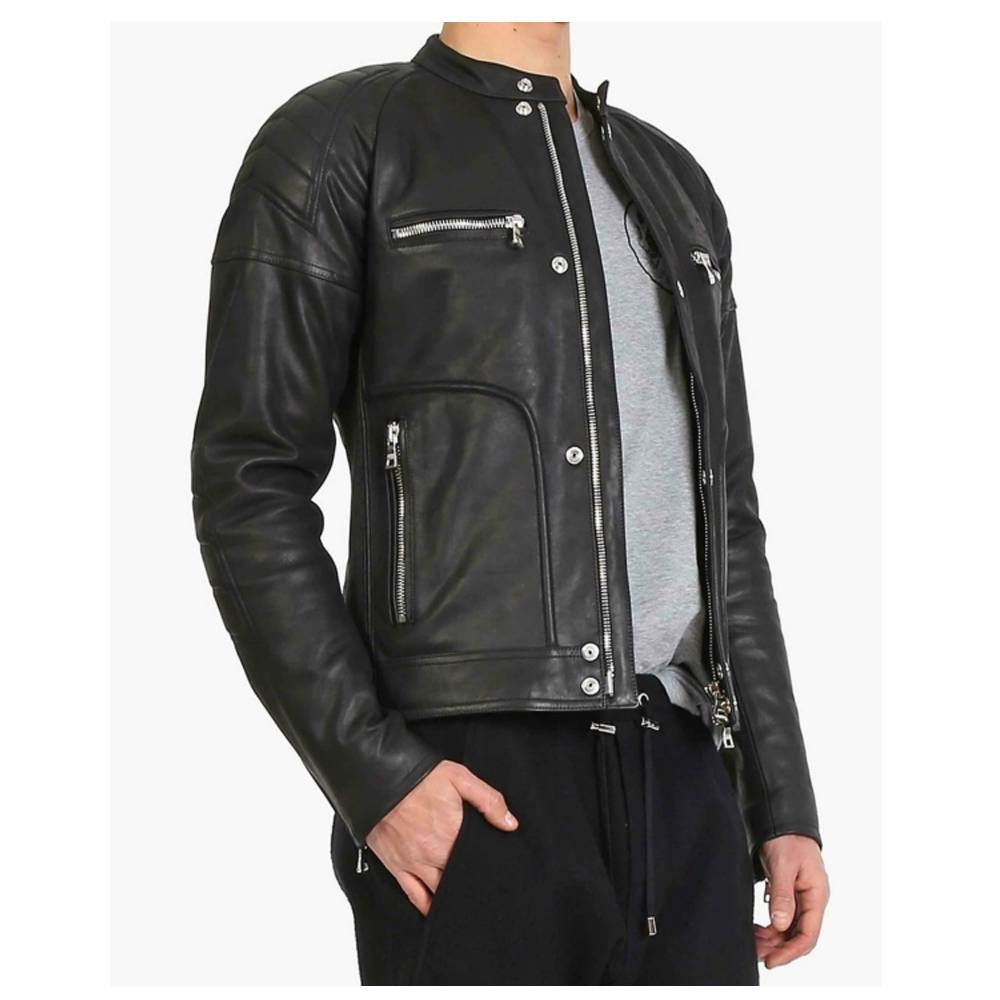 Men Black Elegant Fashion Leather Jacket - AMSEL LEATHERS