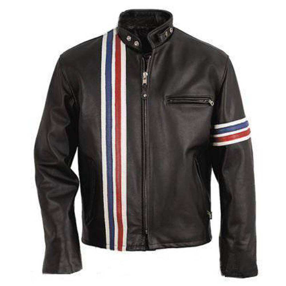 Peter Fonda USA Flag Easy Rider Slim Fit Leather Jacket - AMSEL LEATHERS