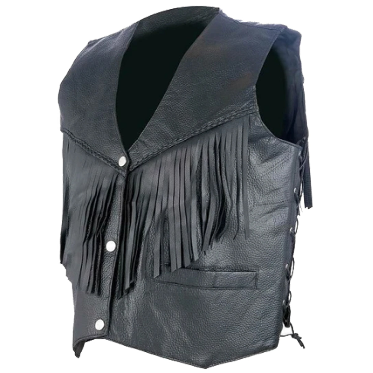 Men Western Fashion Leather Fringes Vest - AMSEL LEATHERS