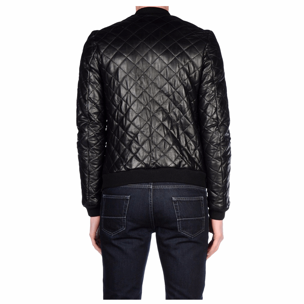 Black Slim Fit Fashion Leather Jacket Mens - AMSEL LEATHERS