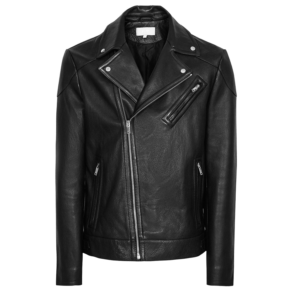 Men Fashion Biker Jacket Three Pocket Zipper - AMSEL LEATHERS