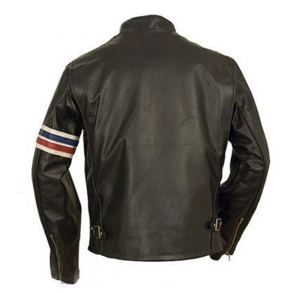 Peter Fonda USA Flag Easy Rider Slim Fit Leather Jacket - AMSEL LEATHERS