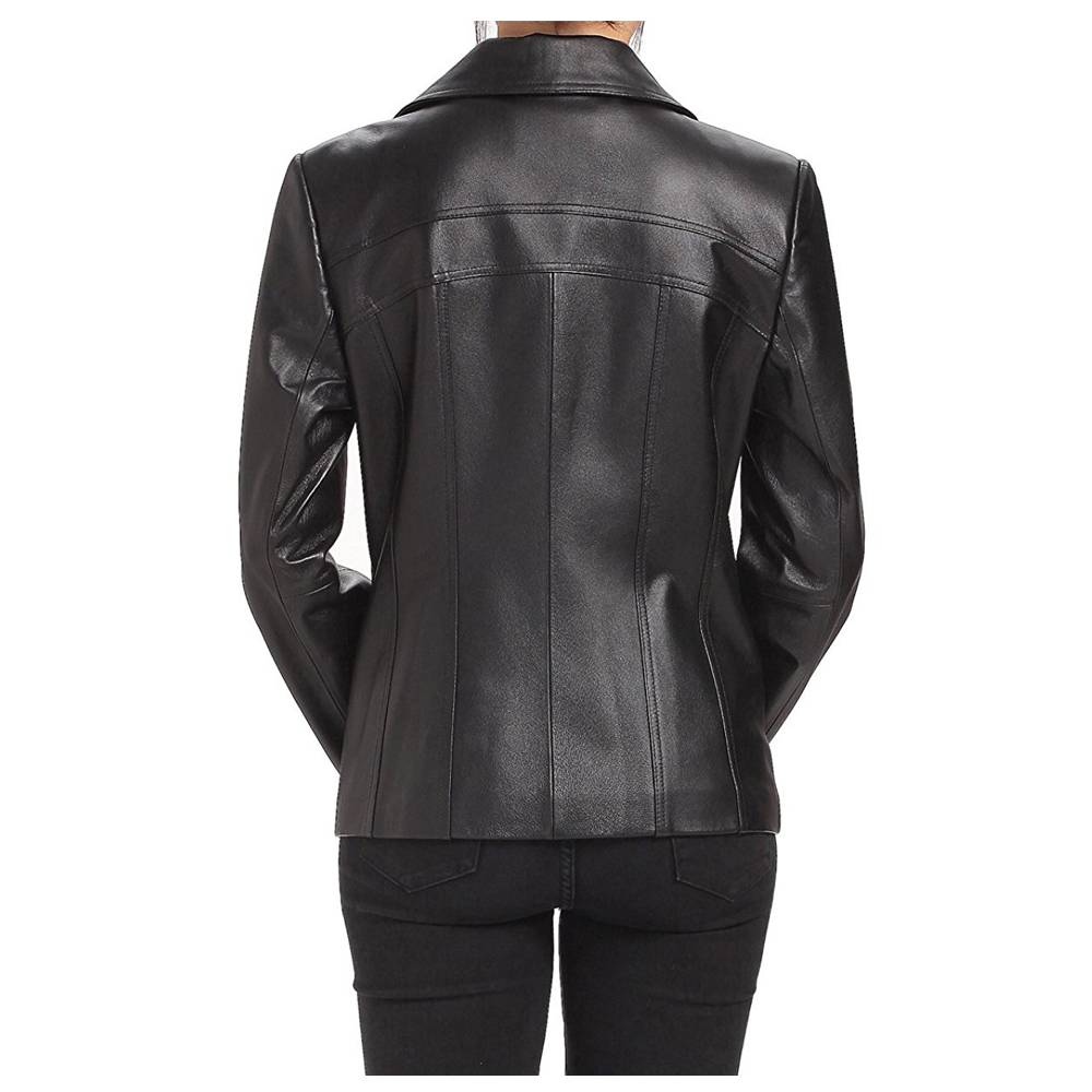 Women Lambskin Fashion Black Leather Jacket - AMSEL LEATHERS