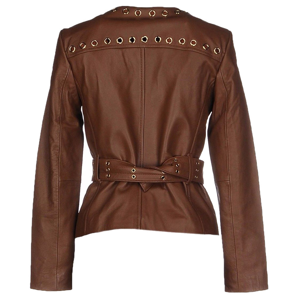 WOMEN GENUINE LEATHER BIKER JACKET - AMSEL LEATHERS