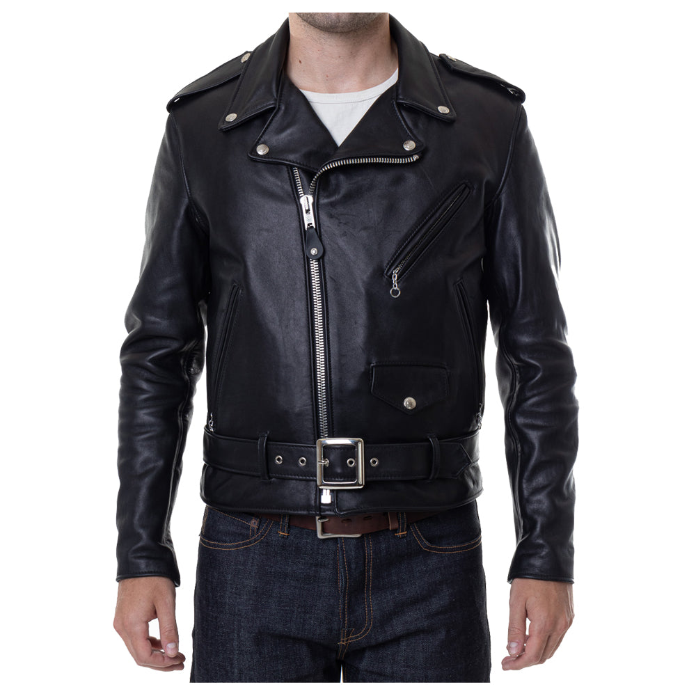 Men Motorcycle Classic Retro Leather Jacket Black Stunning - AMSEL LEATHERS