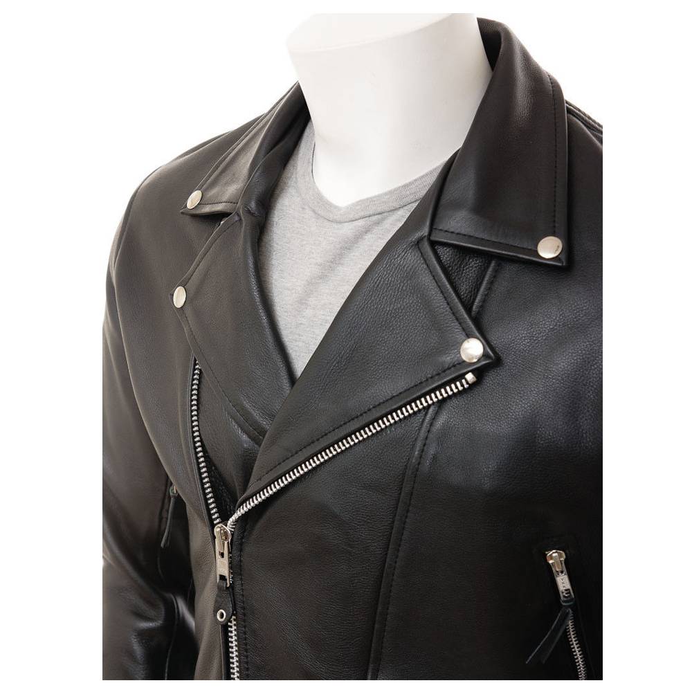 Real Leather Moto Slim Fit Biker Jacket for Mens - AMSEL LEATHERS