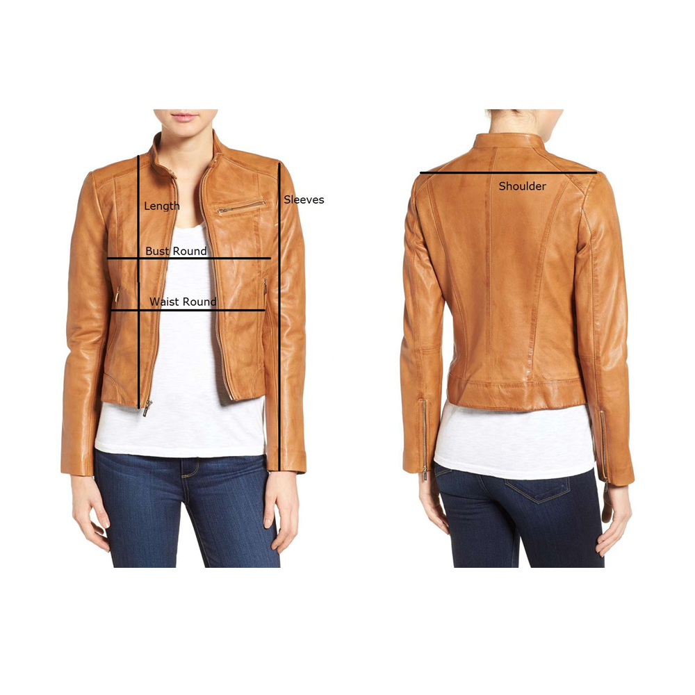 Women Navy Blue Biker Fashion Leather Jacket - AMSEL LEATHERS