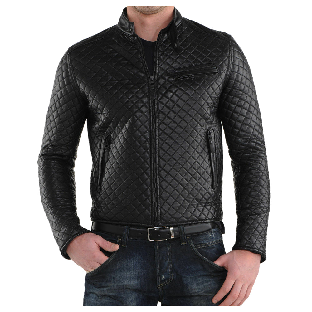 Men Motorcycle Stylish Bomber Jacket - AMSEL LEATHERS