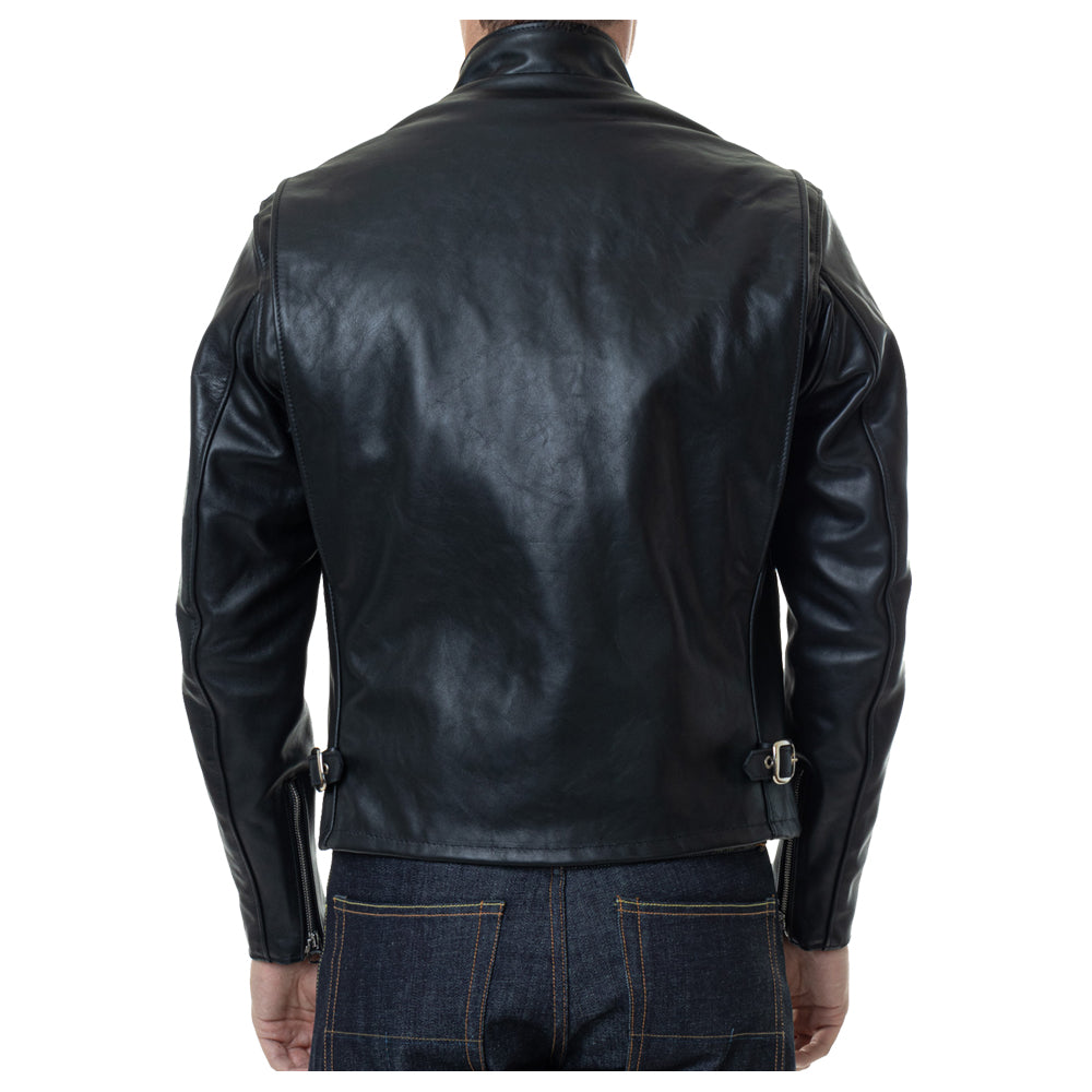 Men Classic Racer Leather Motorcycle Jacket Plain - AMSEL LEATHERS