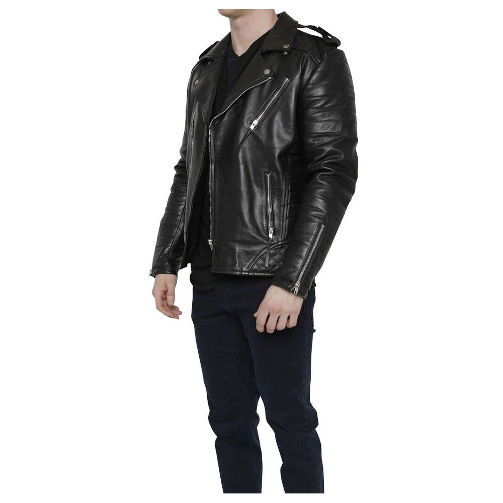 Men Motorcycle Fashion Leather Jacket - AMSEL LEATHERS