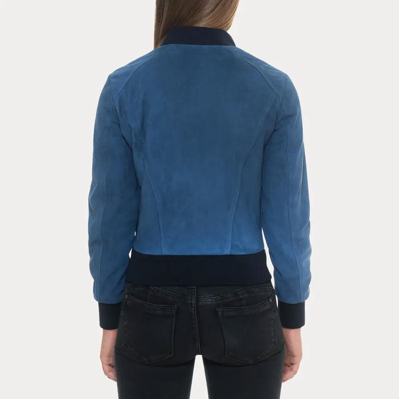 women's black suede leather jacket odette side angle