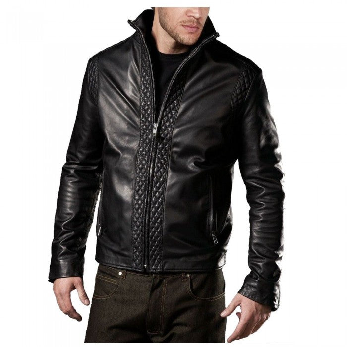 Quilted Designer Biker jacket - AMSEL LEATHERS