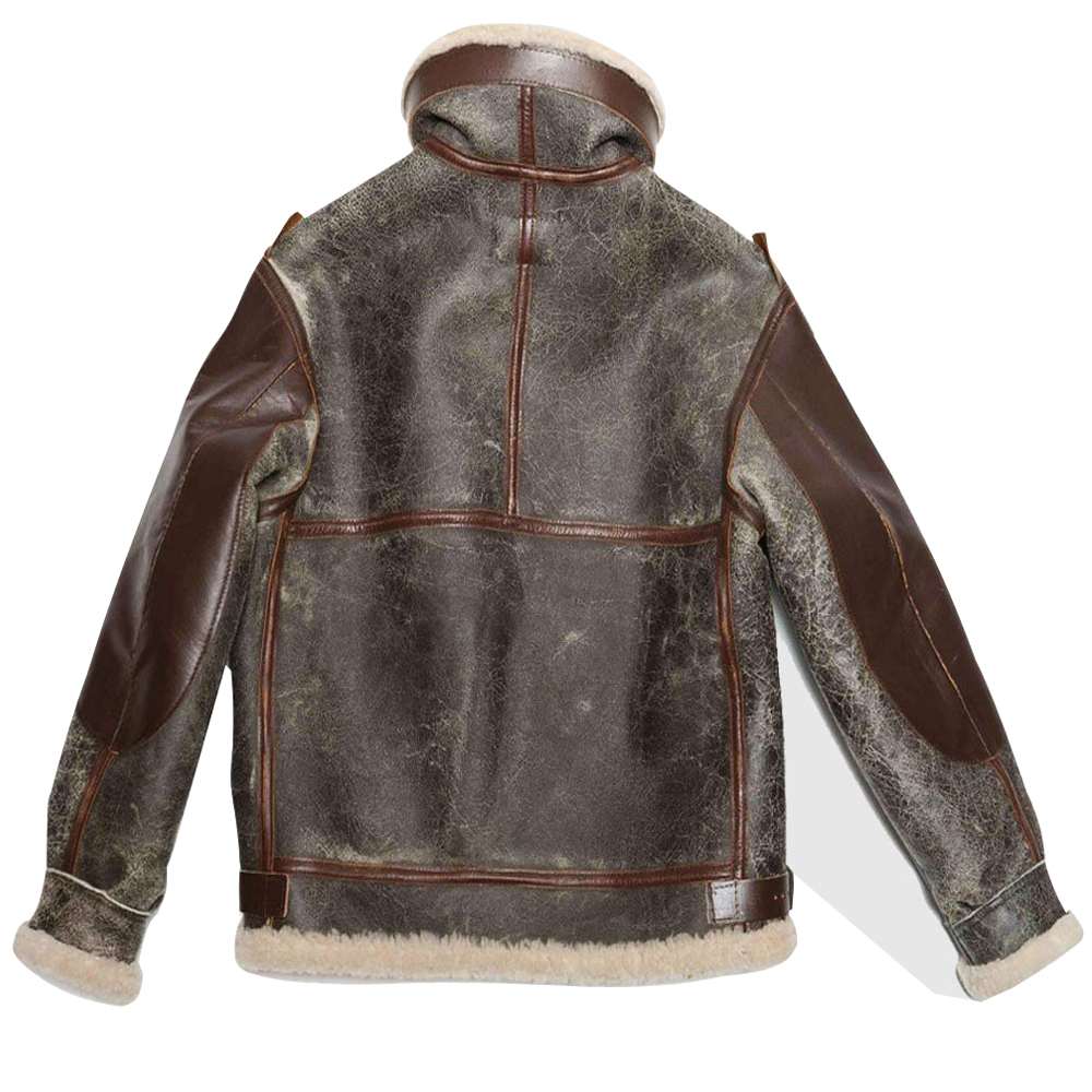 B3 Vintage Distressed Leather Bomber Jacket - AMSEL LEATHERS