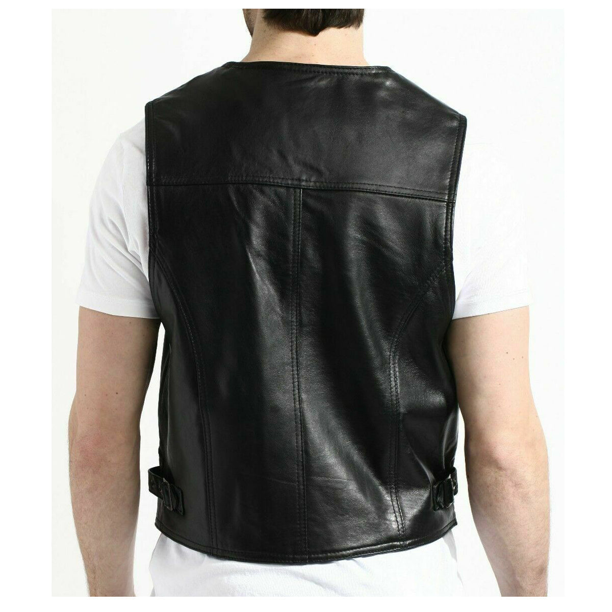 Men Motorcycle Fashion Leather Vest - AMSEL LEATHERS