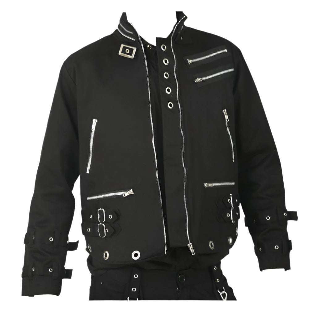 Punk Men Eyelet Goth Jacket - AMSEL LEATHERS