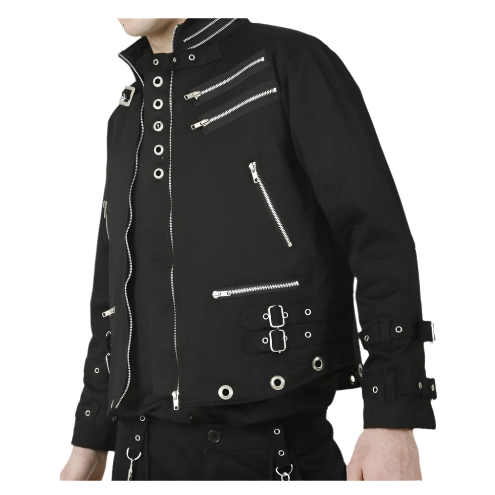 Punk Men Eyelet Goth Jacket - AMSEL LEATHERS