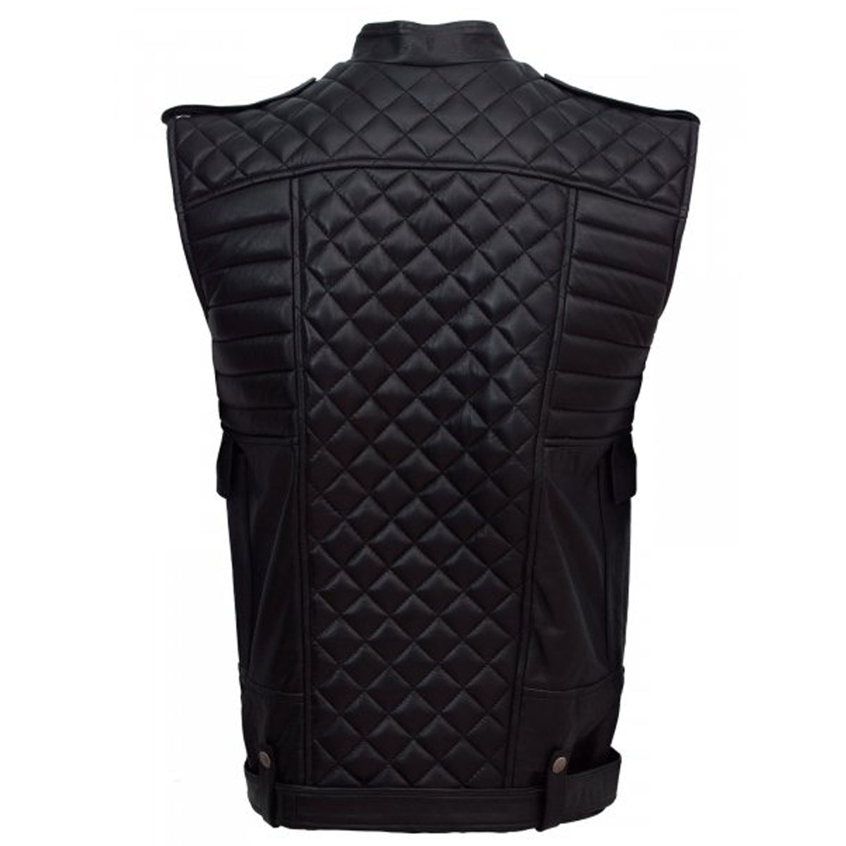 Men Double Brest Genuine Fashion Leather Vest - AMSEL LEATHERS