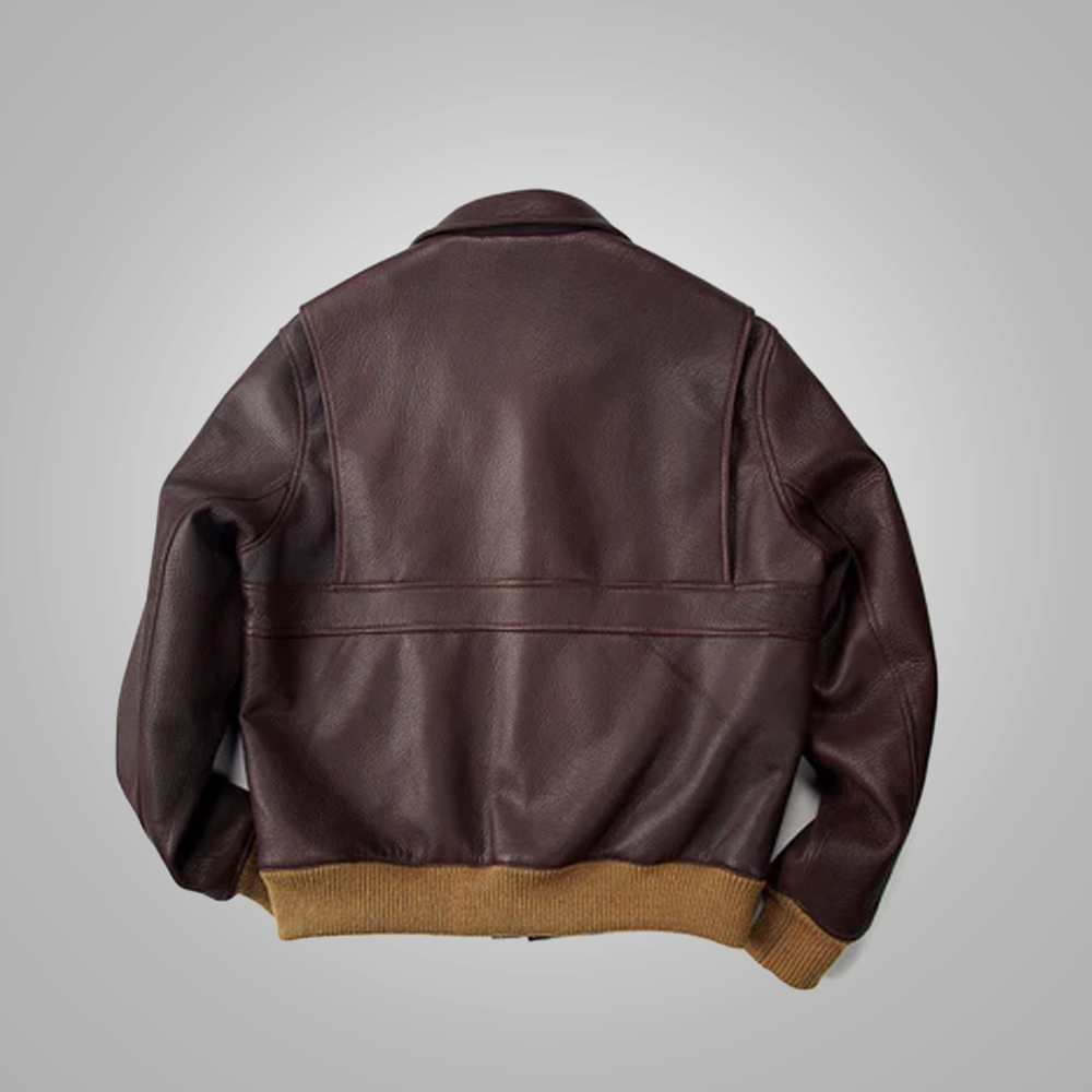 men’s sheepskin leather aviator jacket side angle