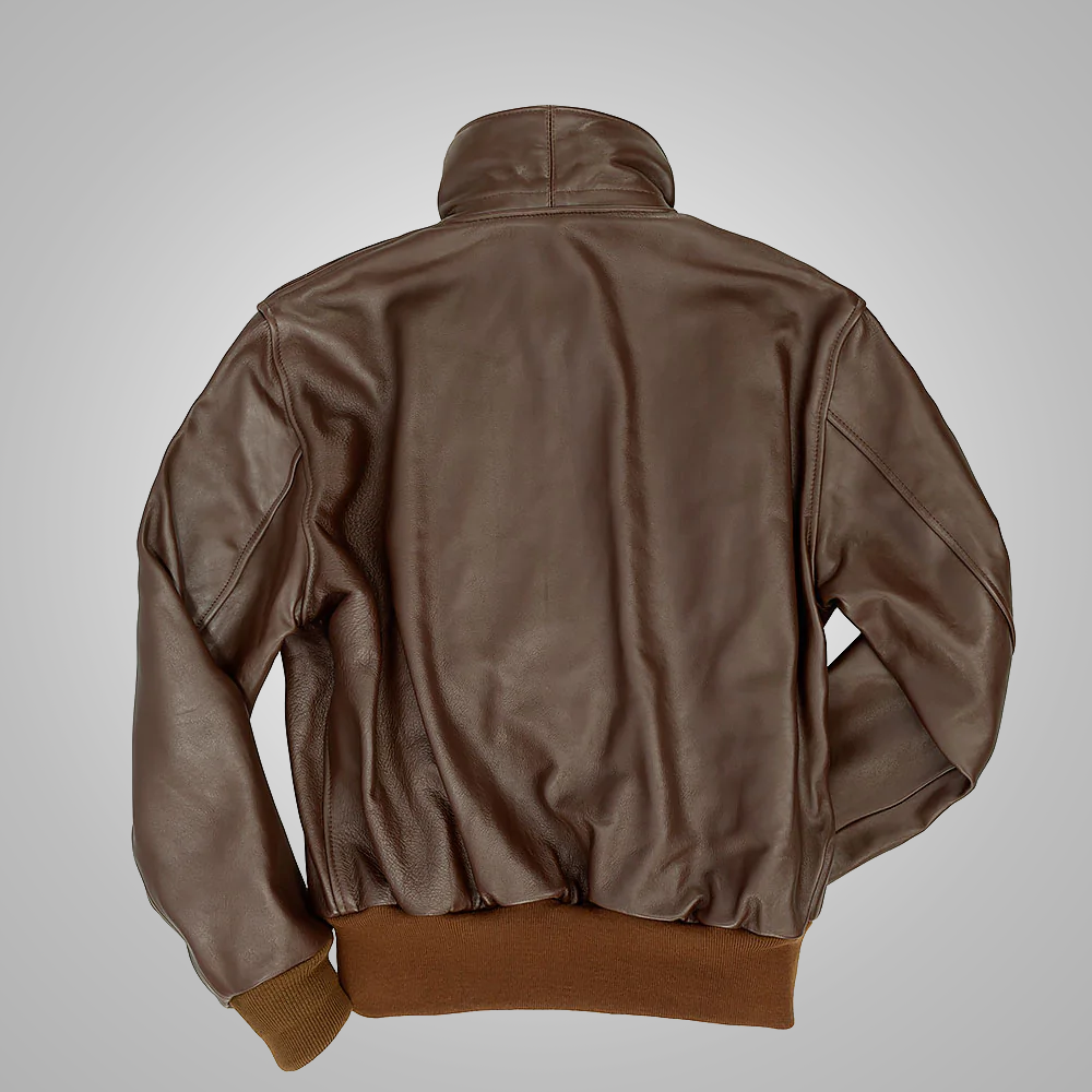 Full grain horsehide leather bomber jacket for men